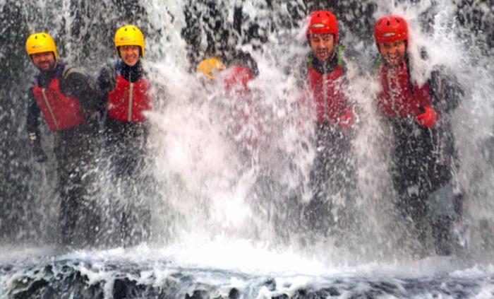 Canyoning stag weekend group activity